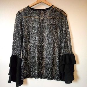 Women's Up & Down Medium Long Sleeve Blouse
